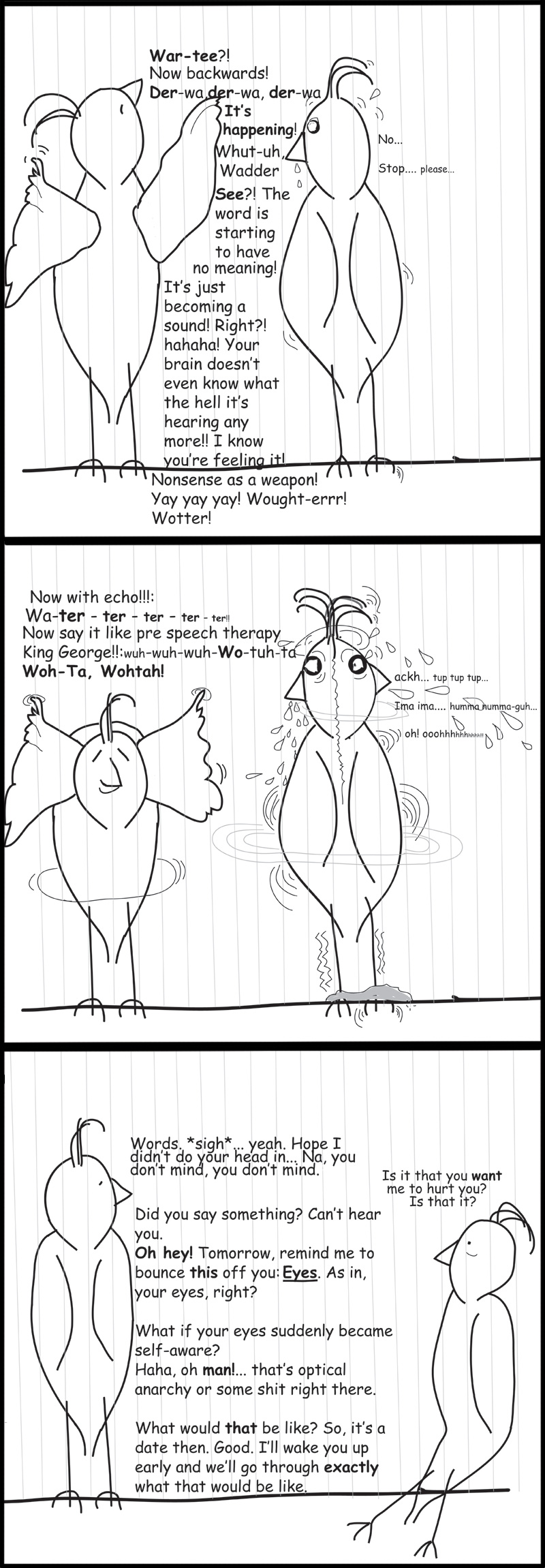 When Phonetics Attack - Birds Behind Bars blog comic - frame 2